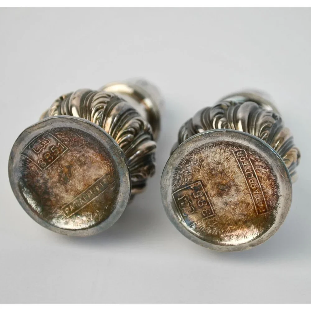 Vintage Silver Plate Salt & Pepper Shakers Pair Screw Top Lid